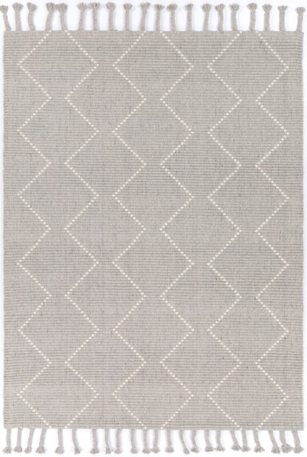 Fanno-Handmade Tribal Rug Soft Wool Geometric Pattern Grey 160x230 Ideal for Any Room