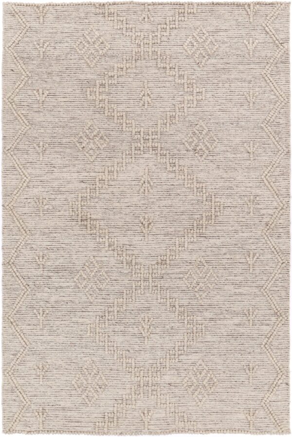 Fanno-Handmade Tribal Rug Soft Wool Geometric Patterns 160x230 Neutral Colors