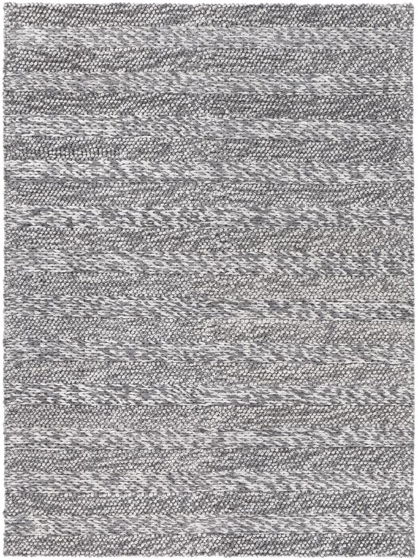 Fanno-Wool Blend Area Rug Soft Textured Charcoal 160x230 Cozy for Modern Bohemian Decor