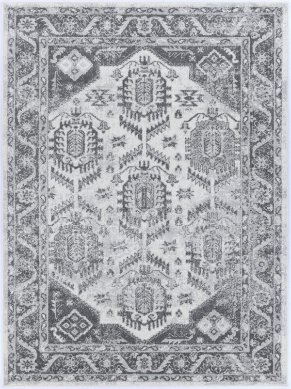 Fanno-Area Rug Cream Light Grey 160x230 Elegant Design Anti-Static Fiber for Home Decor