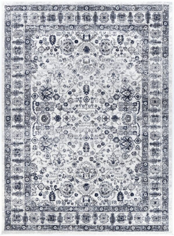 Fanno-Area Rug Cream Light Grey 160x230 Elegant Design Anti-Static Fiber for Home Decor