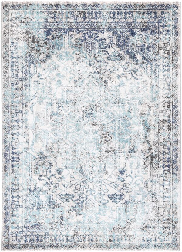 Fanno-Transitional Salsa Adrianita Ivory Blue Area Rug 160x230 Easy to Clean Design