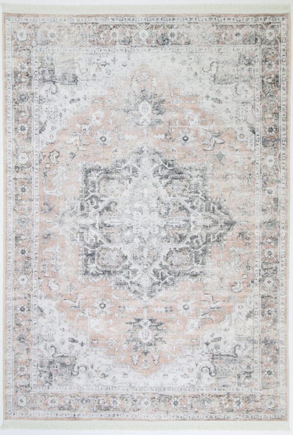 Fanno-Vintage Crown Cezanne Blush Distressed Vintage Rug 80x230 Durable Easy Clean