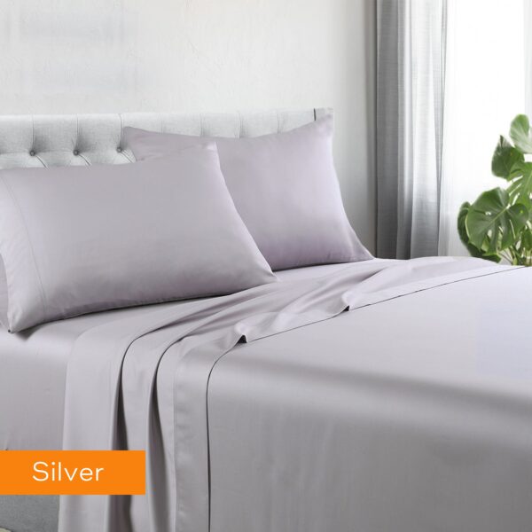 Fanno-Cotton Rich 1200TC Hotel Quality Sheet Set Single King Double Queen Charcoal Silver