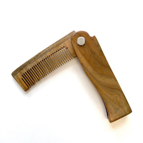 Fanno-Wooden Folding Beard Comb for Easy Travel and Even Oil Distribution