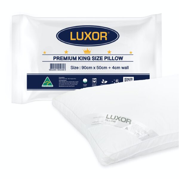 Fanno-King Size Hotel Pillow with 4cm Wall Premium Memory Fibre Made in Australia