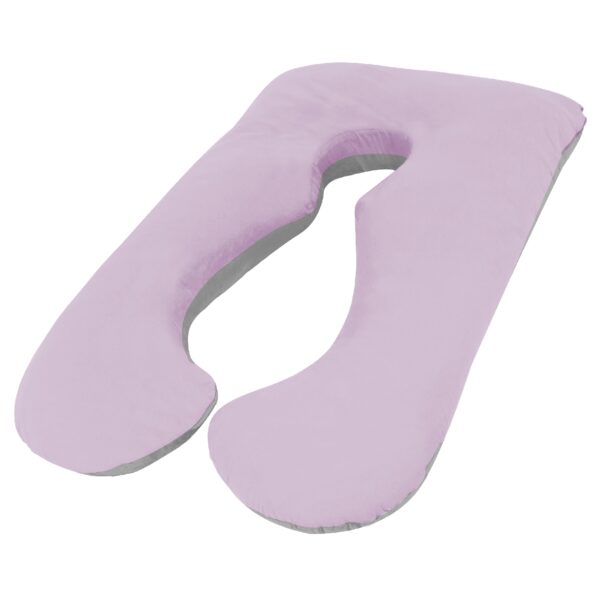 Fanno-Maternity Pillow for Nursing Support Multi-Purpose Body Pillow with Case Lilac Grey