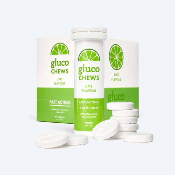 Fanno-Fast Acting Glucochews for Energy Boost Lime Flavor 6 Tubes of 10 Chews