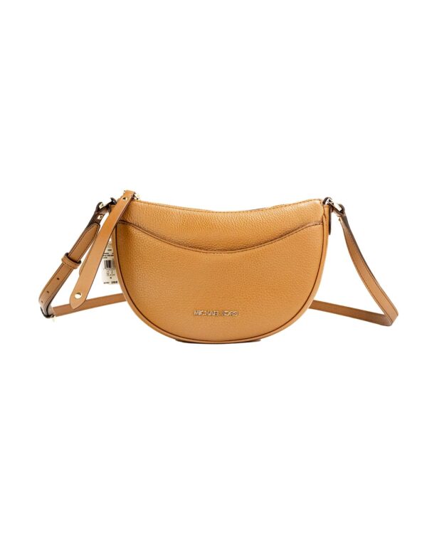 Fanno-Small Half Moon Crossbody Bag in Pebbled Leather with Adjustable Strap for Women