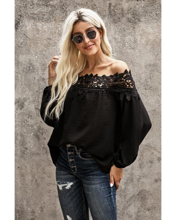 Fanno-Lace Off The Shoulder Top for Women Trendy Floral Design Perfect for Any Occasion