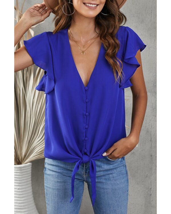 Fanno-Versatile Button Tie Top for Women Stylish Chic Design Comfortable Fit Sizes Available