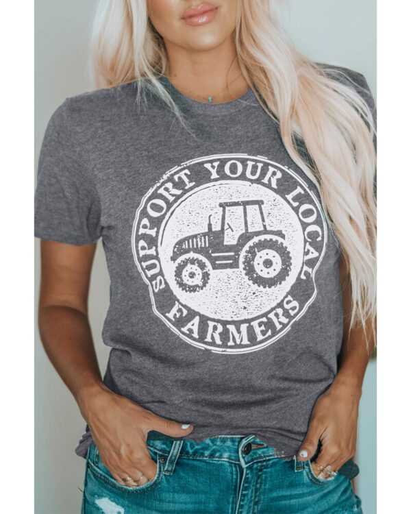 Fanno-Womens Support Your Local Farmers Graphic Tee for Trendy Casual Looks