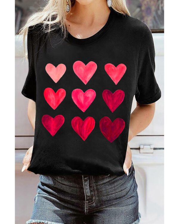 Fanno-Heart Graphic Tee for Valentines Day Comfortable Casual Wear Available in 2XL