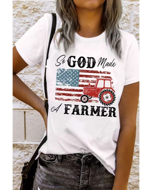 Fanno-Womens Graphic Tee Unique So GOD Made A FARMER Design Comfortable and Durable XL