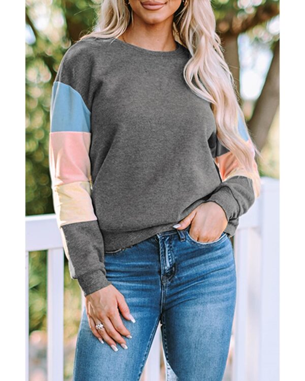 Fanno-Colorblock Long Sleeve Pullover Sweatshirt for Casual and Dressed-Up Occasions