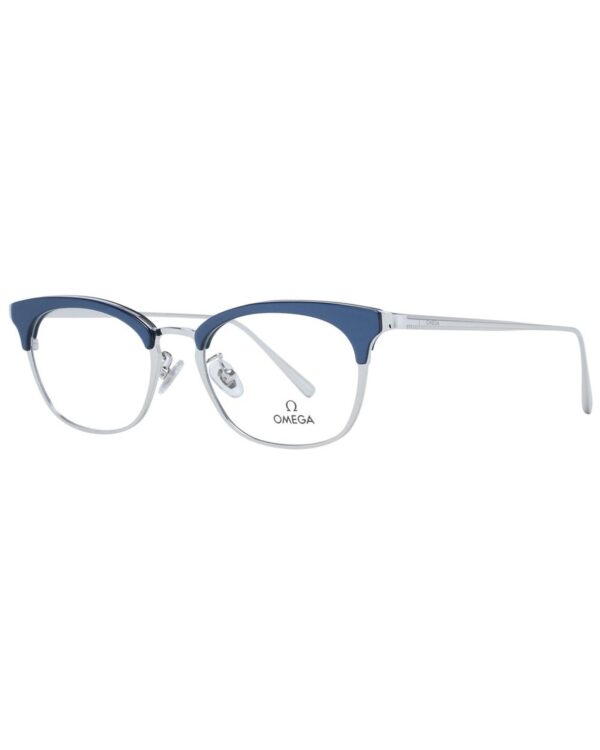 Fanno-Blue Women Square Optical Frames Acetate Metal Full-Rim Demo Glasses 49mm