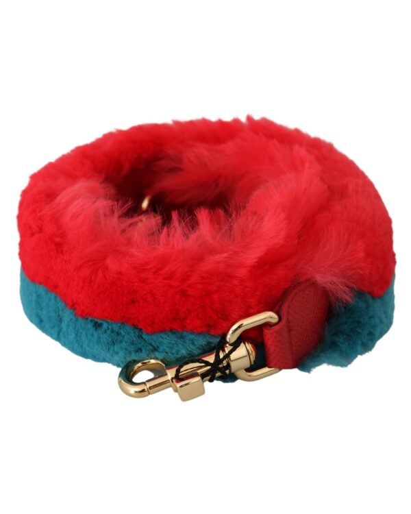 Fanno-Lapin Rabbit Fur Shoulder Strap Handbag Accessory Red Blue Gold Detailing Women