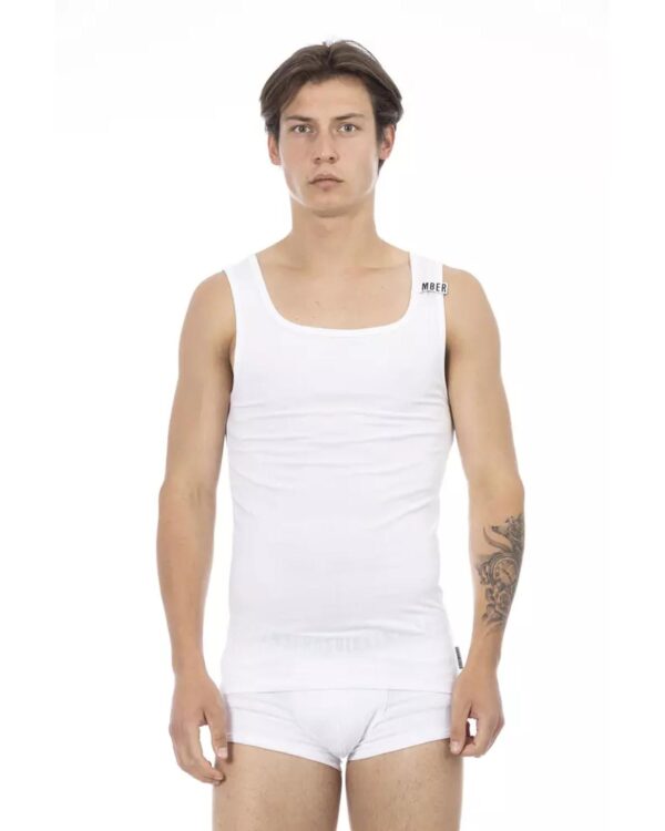 Fanno-Stretch Cotton Logoed Shoulder Pad Mens Tank Top Comfortable Casual Wear