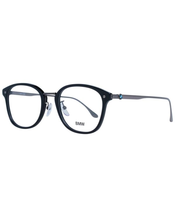 Fanno-Men's Black Round Optical Frames Full-Rim Metal Plastic Demo Glasses 53mm