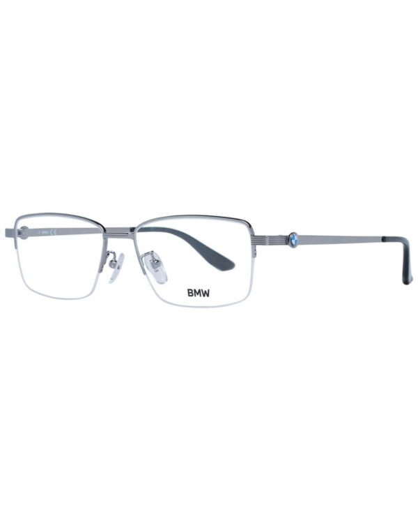 Fanno-Men's Silver Titanium Optical Frames Rectangle Half-Rim Demo Glasses 55mm