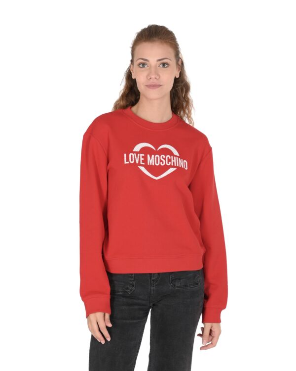 Fanno-Cotton Sweatshirt for Women with Inlay Detail in Red Color Size 38 EU