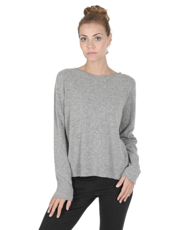 Fanno-Premium Quality Cashmere Women's Oversize Boat Neck Sweater Made in Italy