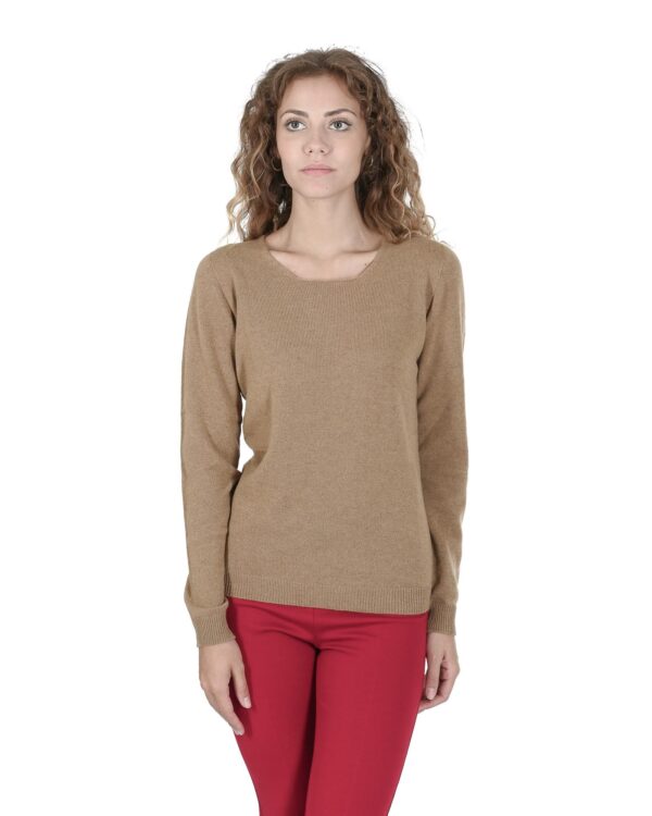 Fanno-Cashmere Women's Square Neck Sweater Made in Italy 100% Cashmere Timeless Elegance