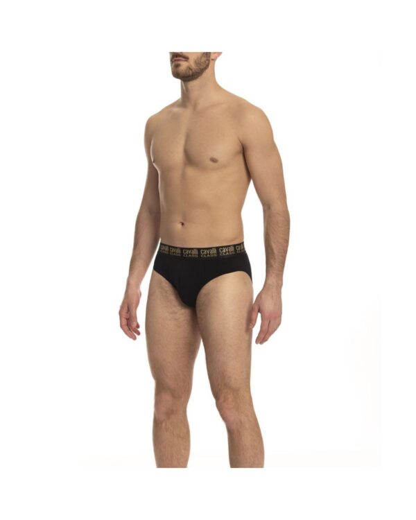 Fanno-Bi-pack of Comfortable Black Cotton Briefs with Logo Band for Men