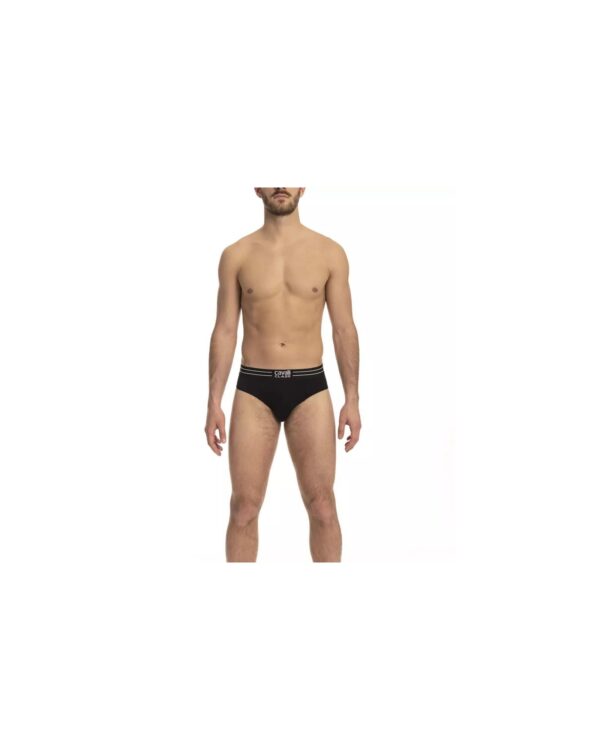 Fanno-Men's Black Cotton Underwear Tri-Pack with Logo Band 2XL Comfortable Fit