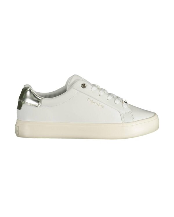 Fanno-White Polyester Sneakers for Women with Laces and Contrasting Details 39 EU