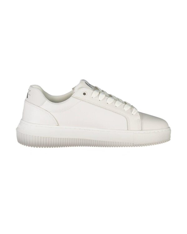 Fanno-White Polyester Sports Sneakers for Women with Laces and Contrasting Details