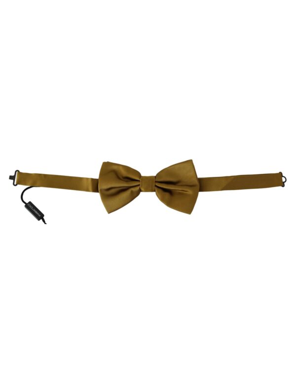 Fanno-Silk Bow Tie Mustard Yellow Tied Model One Size Fits All Made in Italy