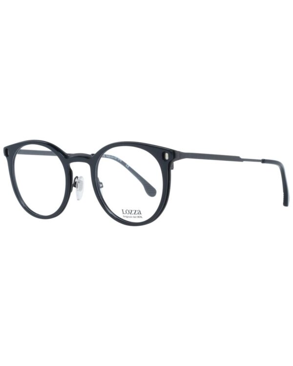 Fanno-Unisex Black Round Optical Frames Full-Rim Metal with Plastic Demo Lenses