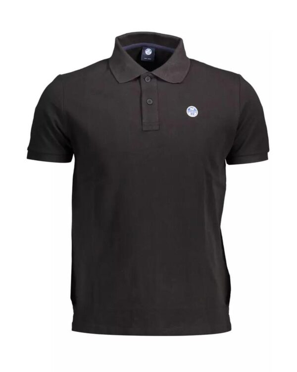 Fanno-Men's Black Cotton Polo Shirt Short Sleeve 100% Cotton with Unique Logo