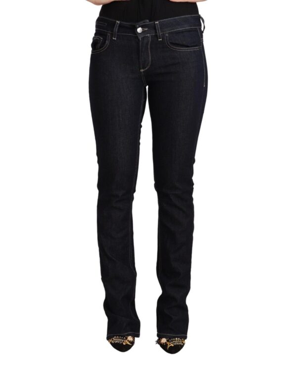 Fanno-Authentic Skinny Cut Jeans for Women Classic Black Low Waist W26 100% Cotton Blend