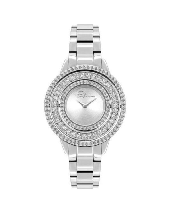 Fanno-Silver Women's Analog Watch with Stainless Steel Band and Water Resistance