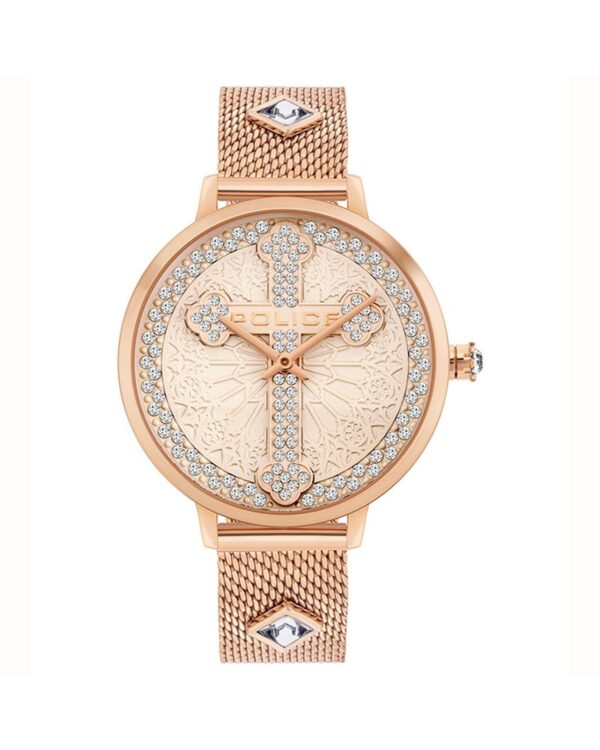 Fanno-Fashionable Rose Gold Women's Watch with Rhinestones and Water Resistance