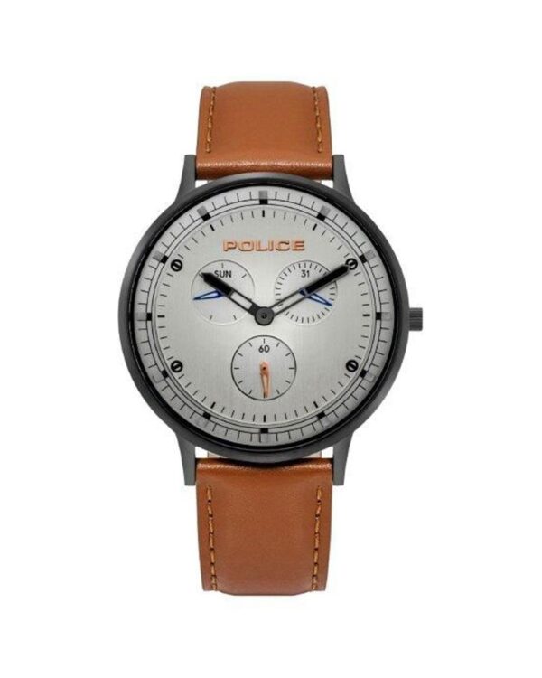 Fanno-Stylish Black Men's Watch with Brown Leather Strap and Analog Display