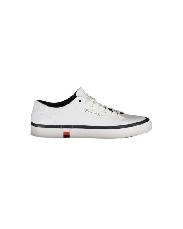 Fanno-White Polyester Sneakers for Men Comfortable Sports Footwear with Laces