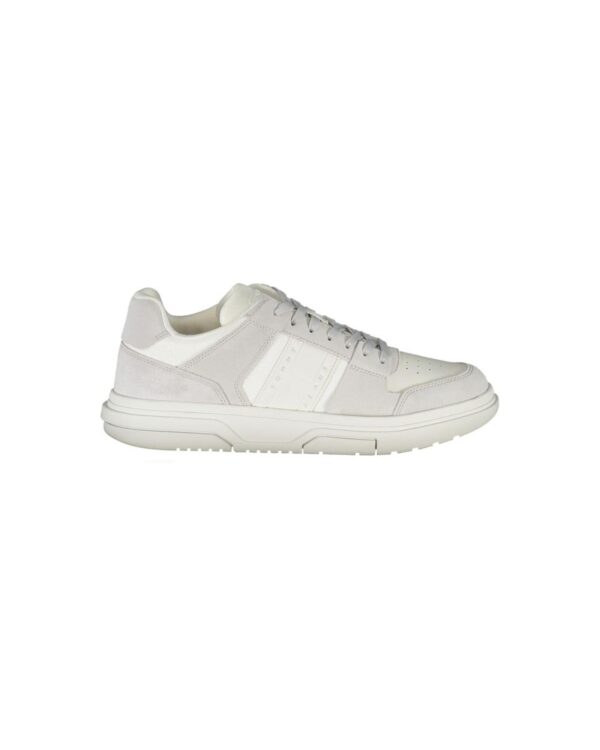 Fanno-Quality White Polyester Sneakers for Men Modern Design Perfect for Everyday Wear