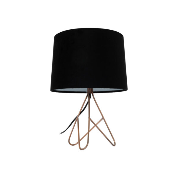 Fanno-Table Lamp with Black Shade and Copper Base for Modern Home Decor