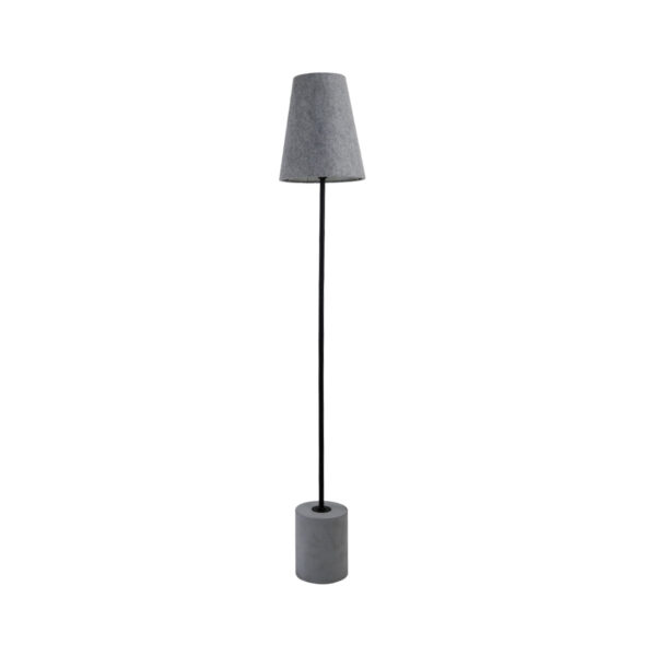 Fanno-Industrial Grey Concrete Floor Lamp with Fabric Shade and In-line Switch