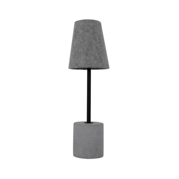 Fanno-Concrete Base Grey Table and Floor Lamp with Fabric Shade for Indoor Use