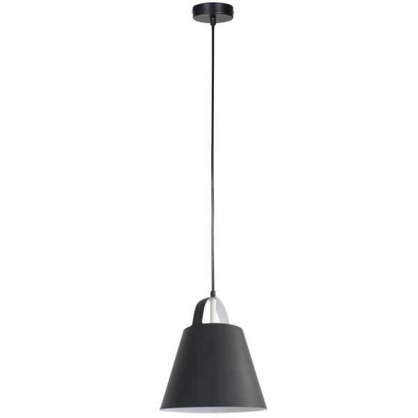 Fanno-Black Pendant Light with Cone Shade and Ceiling Mount for Modern Interiors