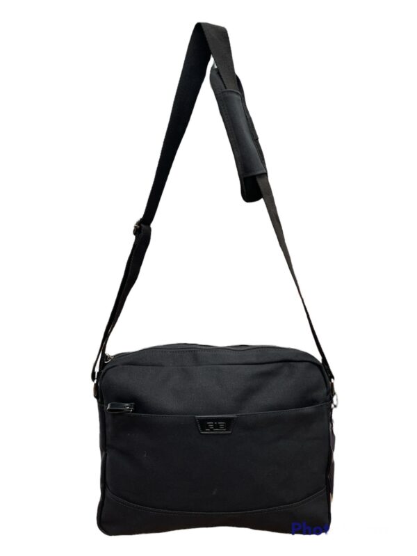 Fanno-Adjustable Canvas Laptop Messenger Bag for 13 Inch Laptops Travel Black