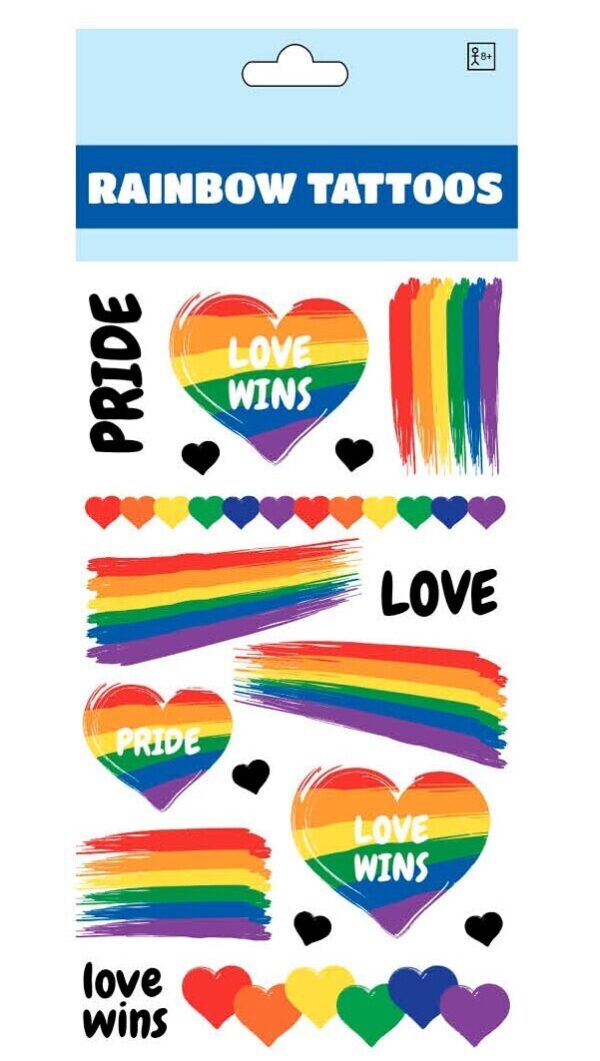 Fanno-17x Rainbow Tattoos Pride Temporary Waterproof Gay Pride Stickers Mardi Gras