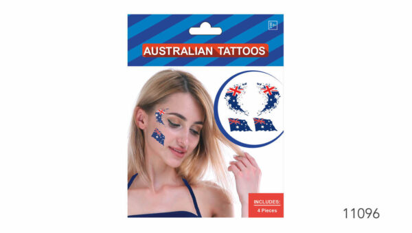 Fanno-4pcs Australian Flag Face Tattoos for Anzac Day Soccer Tennis Events