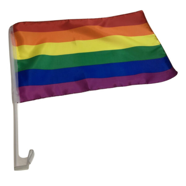 Fanno-Rainbow Car Flag with Window Clip 30cm x 45cm for Australia Day Pride Events