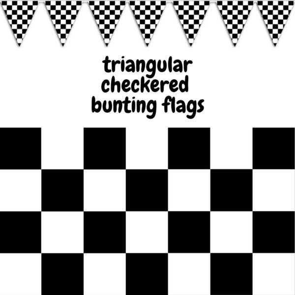 Fanno-Checkered Bunting Flag Race Car Banner Hanging Decoration for Parties 3.6m