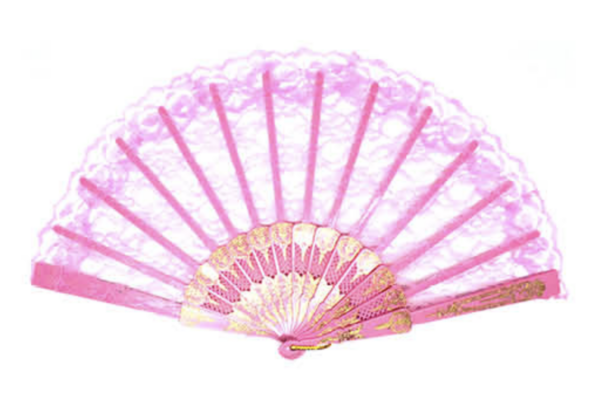 Fanno-Lace Fan Hand Folding Wedding Party Bridal Spanish Costume Accessory Light Pink